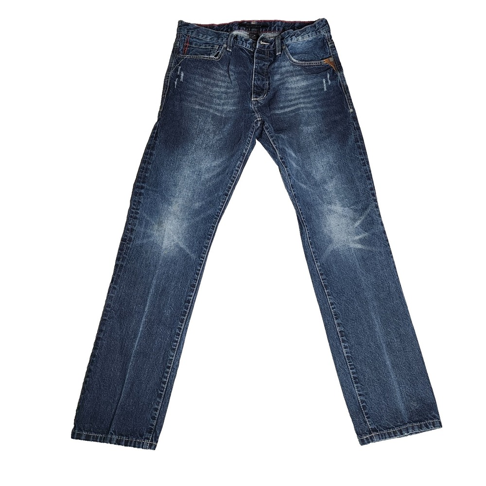 Sean John Men's Jeans 34x34 Straight 100% Cotton‎ Denim Street Distressed Studs